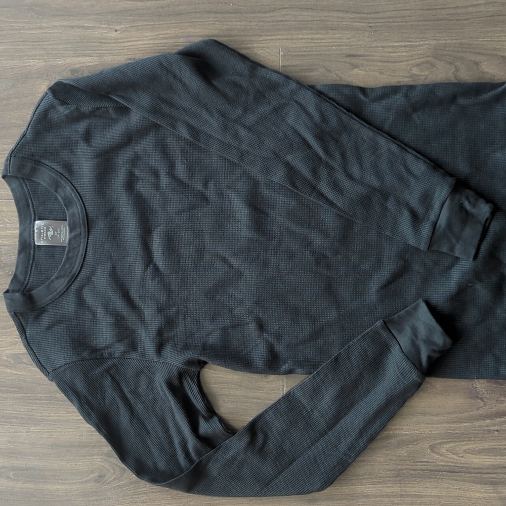 Brand new men's black cotton long sleeve t-shirt